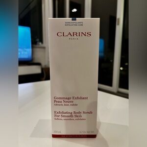 Brand New Clarins Exfoliating Body Scrub and Brush (sealed)